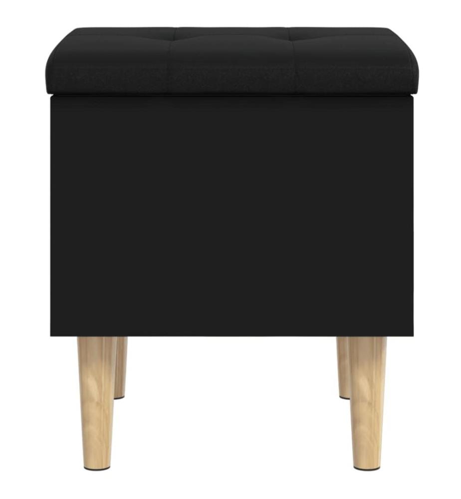 Banc de rangement noir 42x42x46 cm bois d'ingénierie