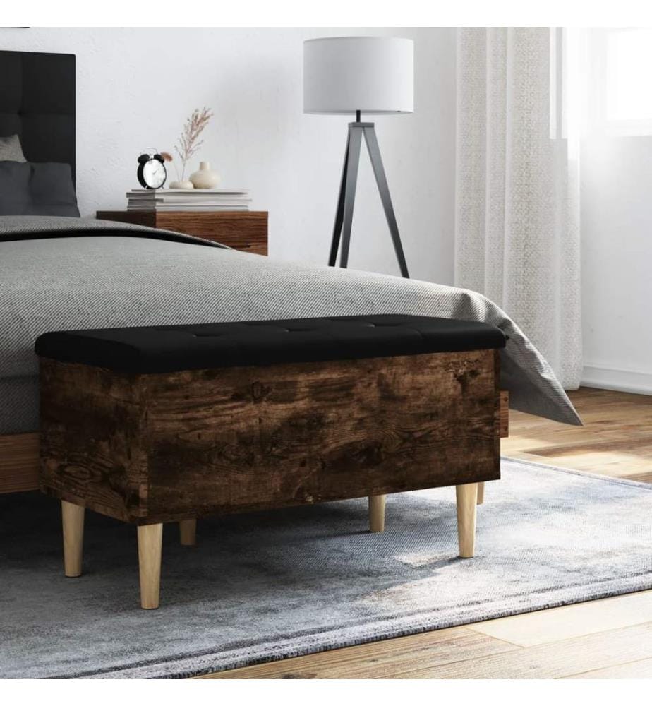 Sitzbank mit Stauraum Räuchereiche 82x42x46 cm Holzwerkstoff