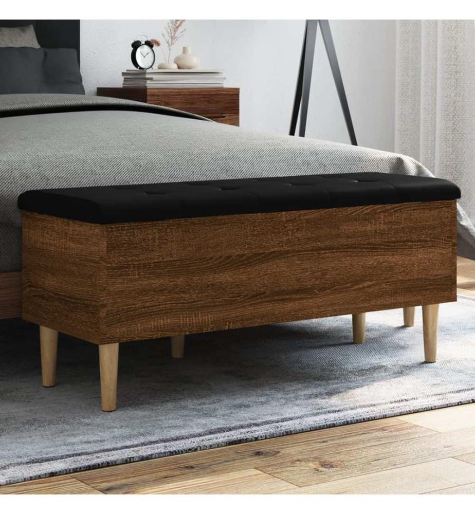 Sitzbank mit Stauraum Braun Eichen-Optik 102x42x46 cm