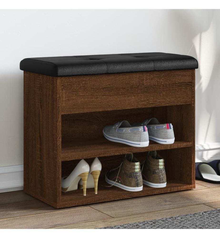 Schuhbank Braun Eichen-Optik 62x32x50 cm Holzwerkstoff