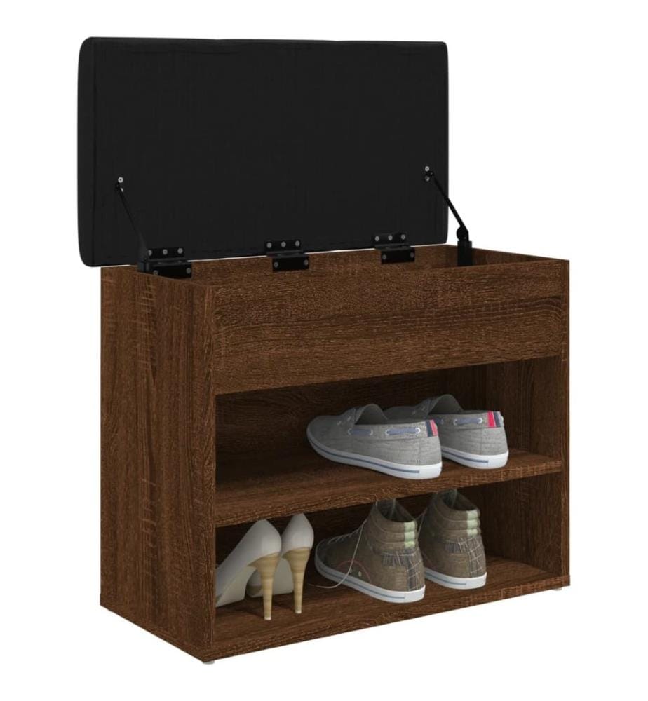 Schuhbank Braun Eichen-Optik 62x32x50 cm Holzwerkstoff