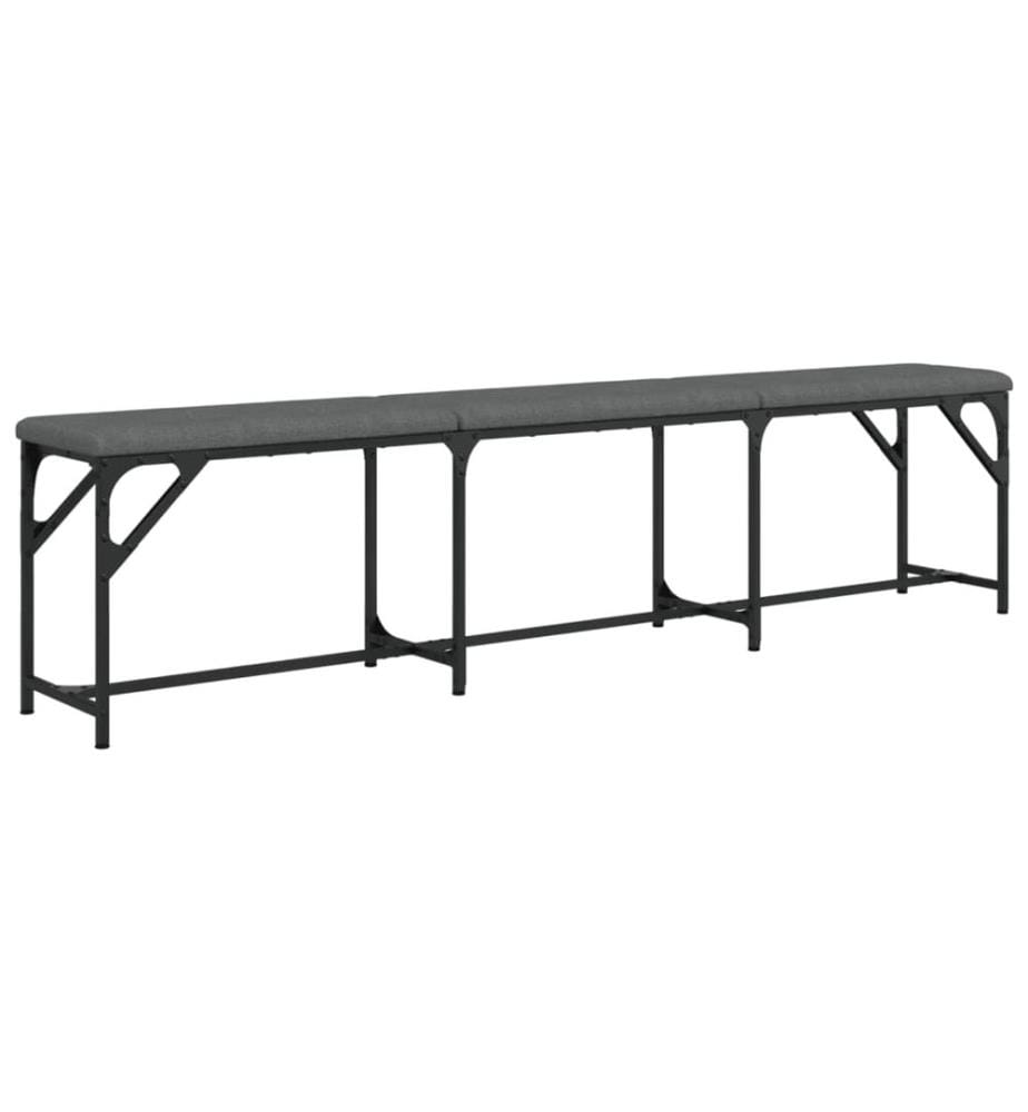 Essbank Dunkelgrau 186x32x45 cm Stahl und Stoff