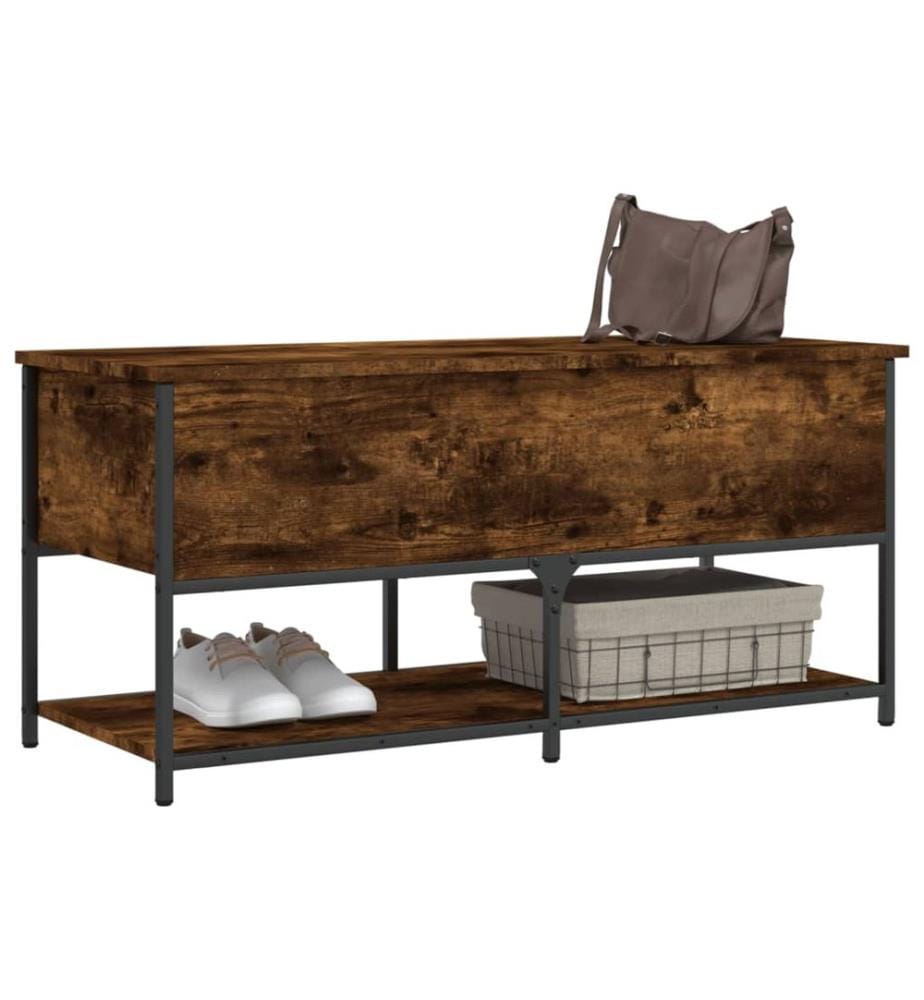 Sitzbank mit Stauraum Räuchereiche 100x42,5x47 cm Holzwerkstoff