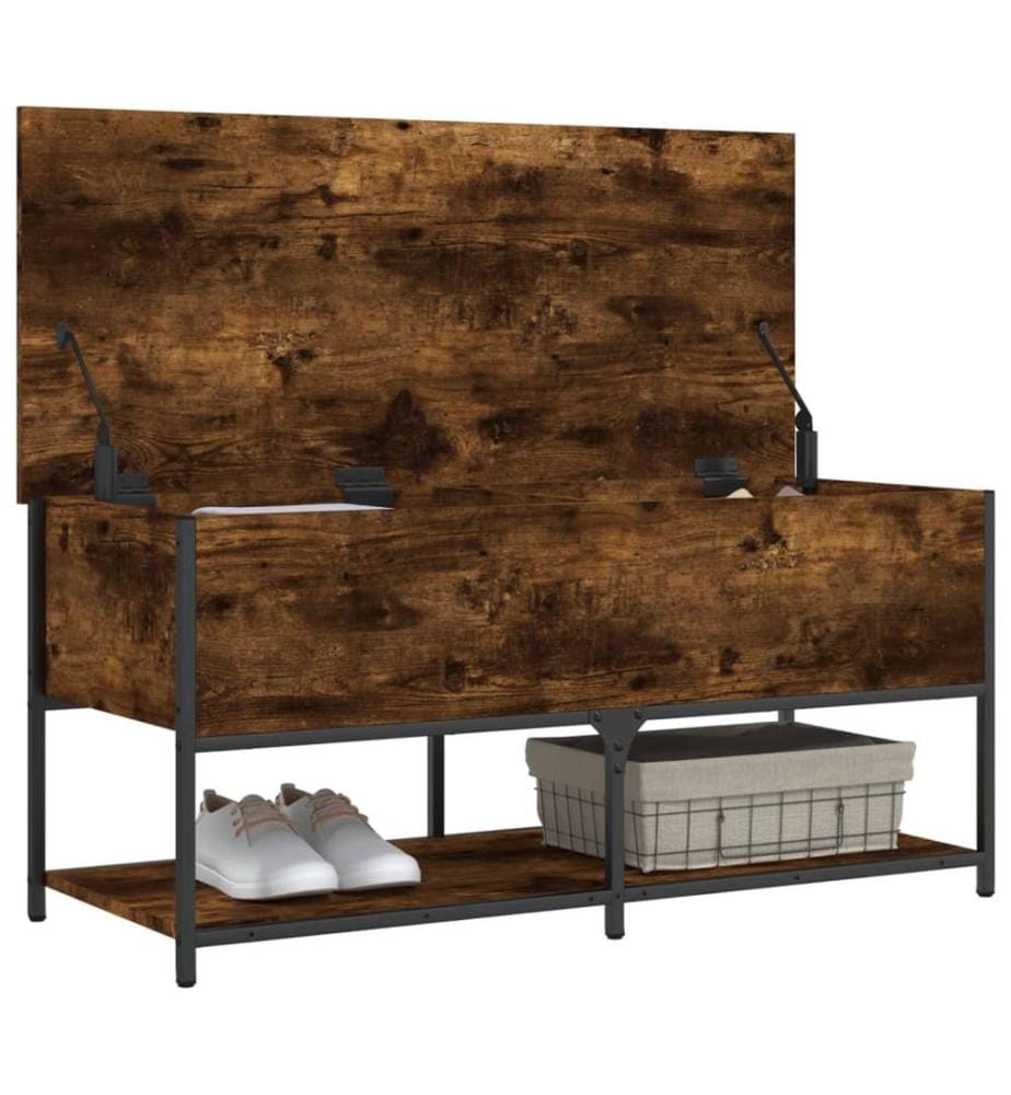 Sitzbank mit Stauraum Räuchereiche 100x42,5x47 cm Holzwerkstoff