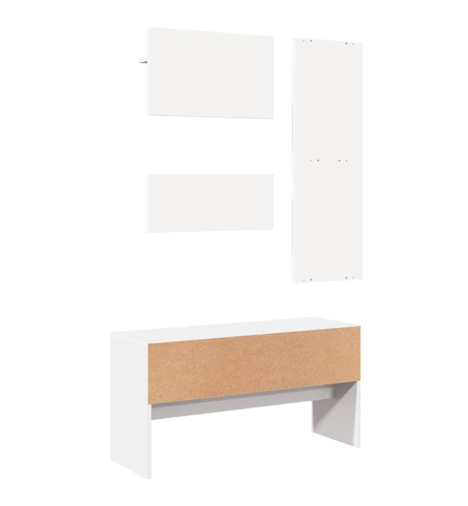 Ensemble de meubles de couloir 4 pcs blanc bois d'ingénierie