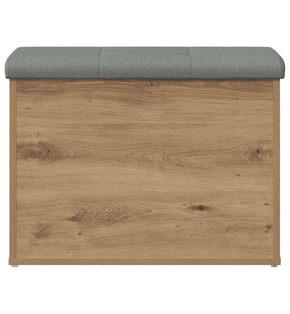 Banc de rangement chêne artisanal 62x42x45 cm bois d'ingénierie