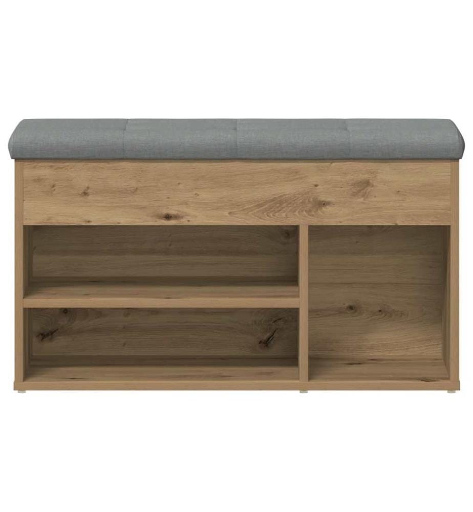 Banc à chaussures chêne artisanal 82x32x45,5 cm bois ingénierie