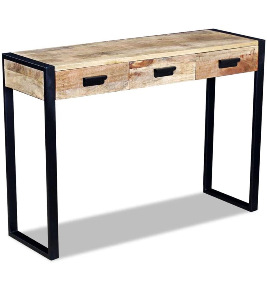 Table console avec 3 tiroirs bois de manguier 110x35x78 cm