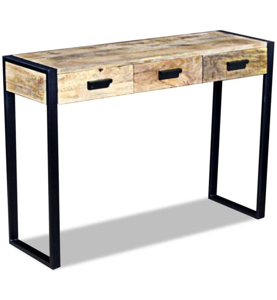 Table console avec 3 tiroirs bois de manguier 110x35x78 cm