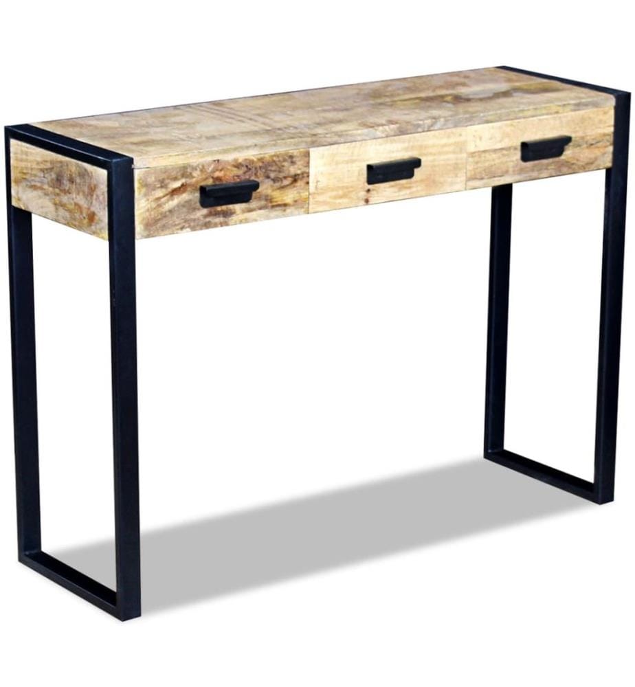 Table console avec 3 tiroirs bois de manguier 110x35x78 cm