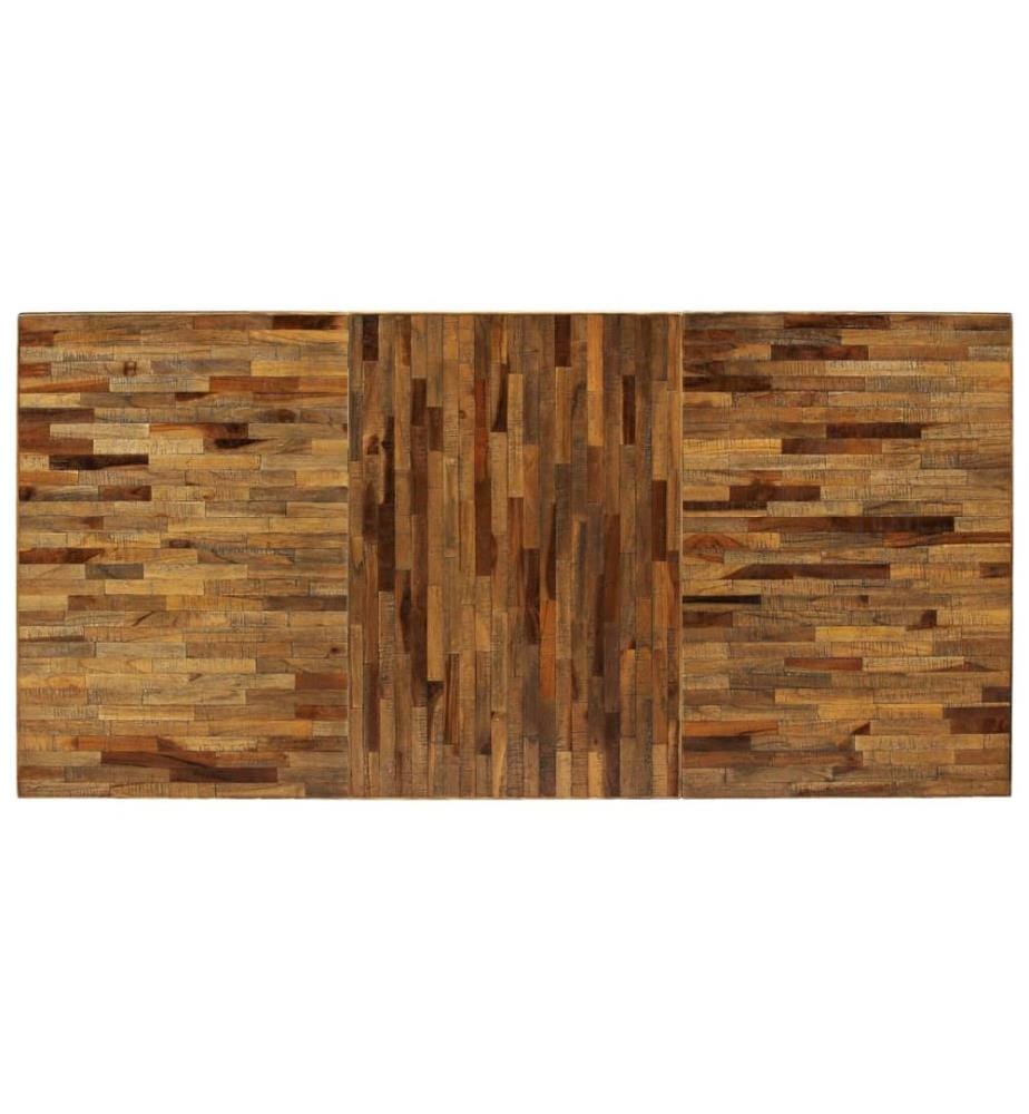 Table à manger Teck recyclé et acier 180x90x76 cm