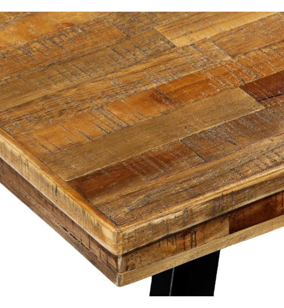 Table à manger Teck recyclé et acier 180x90x76 cm