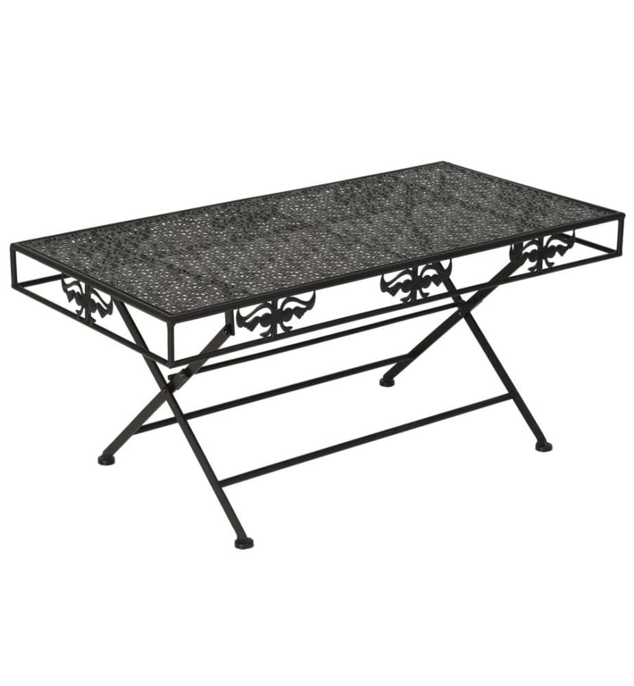 Table basse pliante Style vintage Métal 100x50x45 cm Noir