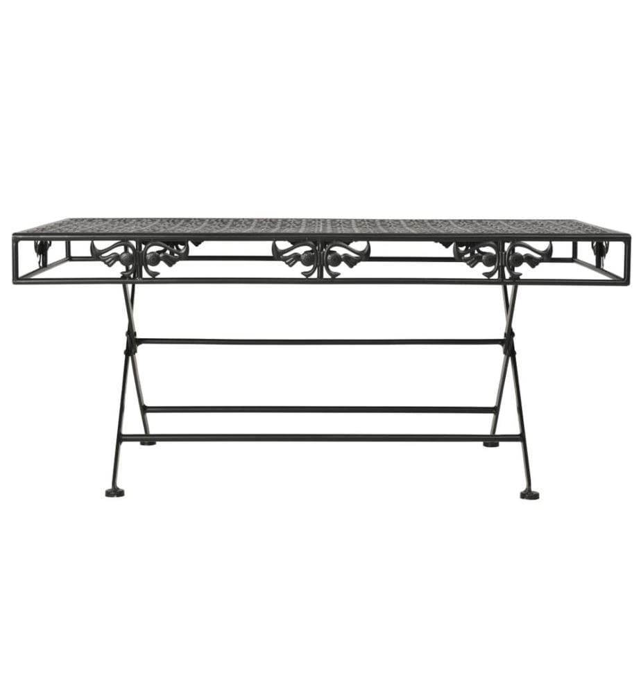 Table basse pliante Style vintage Métal 100x50x45 cm Noir