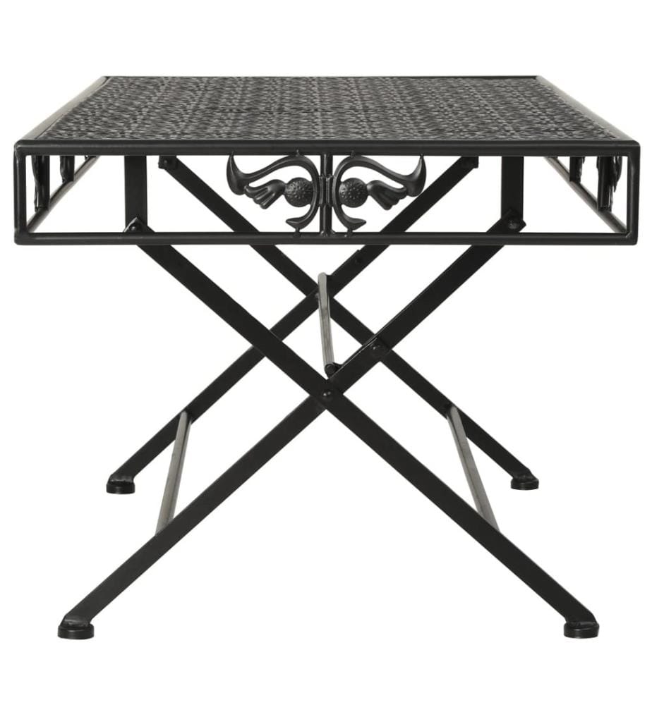 Table basse pliante Style vintage Métal 100x50x45 cm Noir