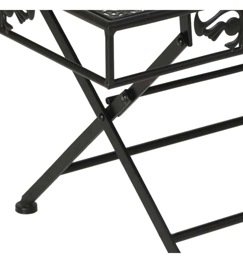 Table basse pliante Style vintage Métal 100x50x45 cm Noir