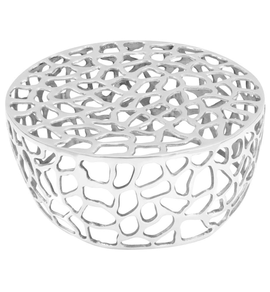 Table basse Aluminium moulé 70x30 cm Argenté