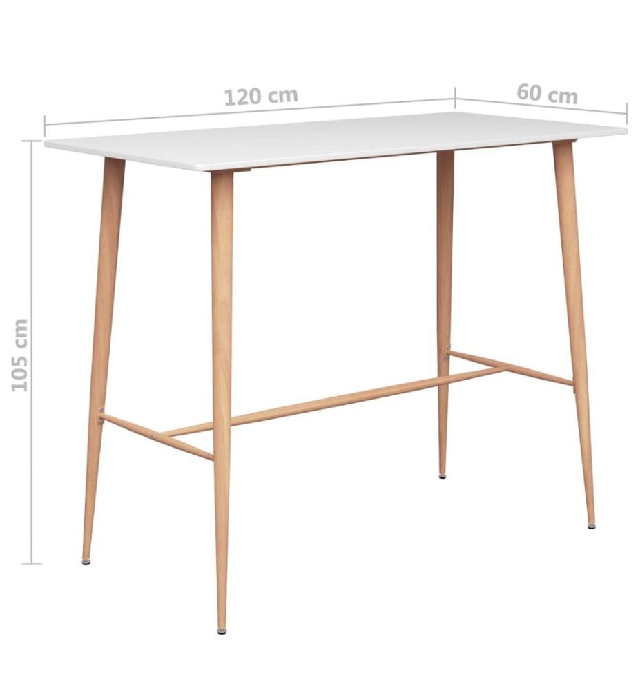 Bartisch Weiss 120x60x105 cm