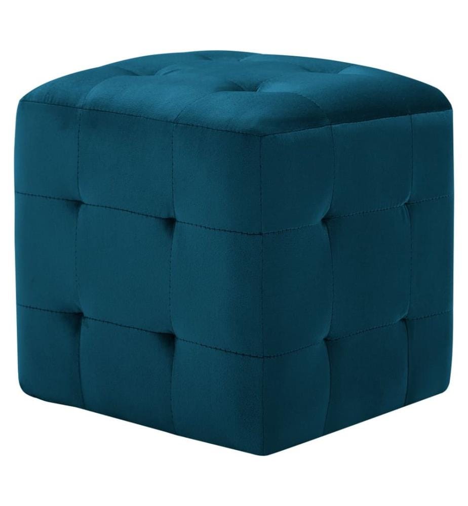Nachttische 2 Stk. Blau 30×30×30 cm Samtstoff