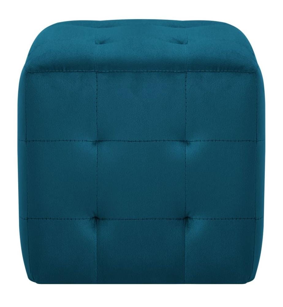 Nachttische 2 Stk. Blau 30×30×30 cm Samtstoff
