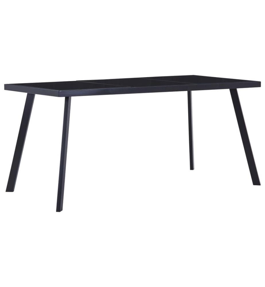 Table à manger Noir 180x90x75 cm Verre trempé