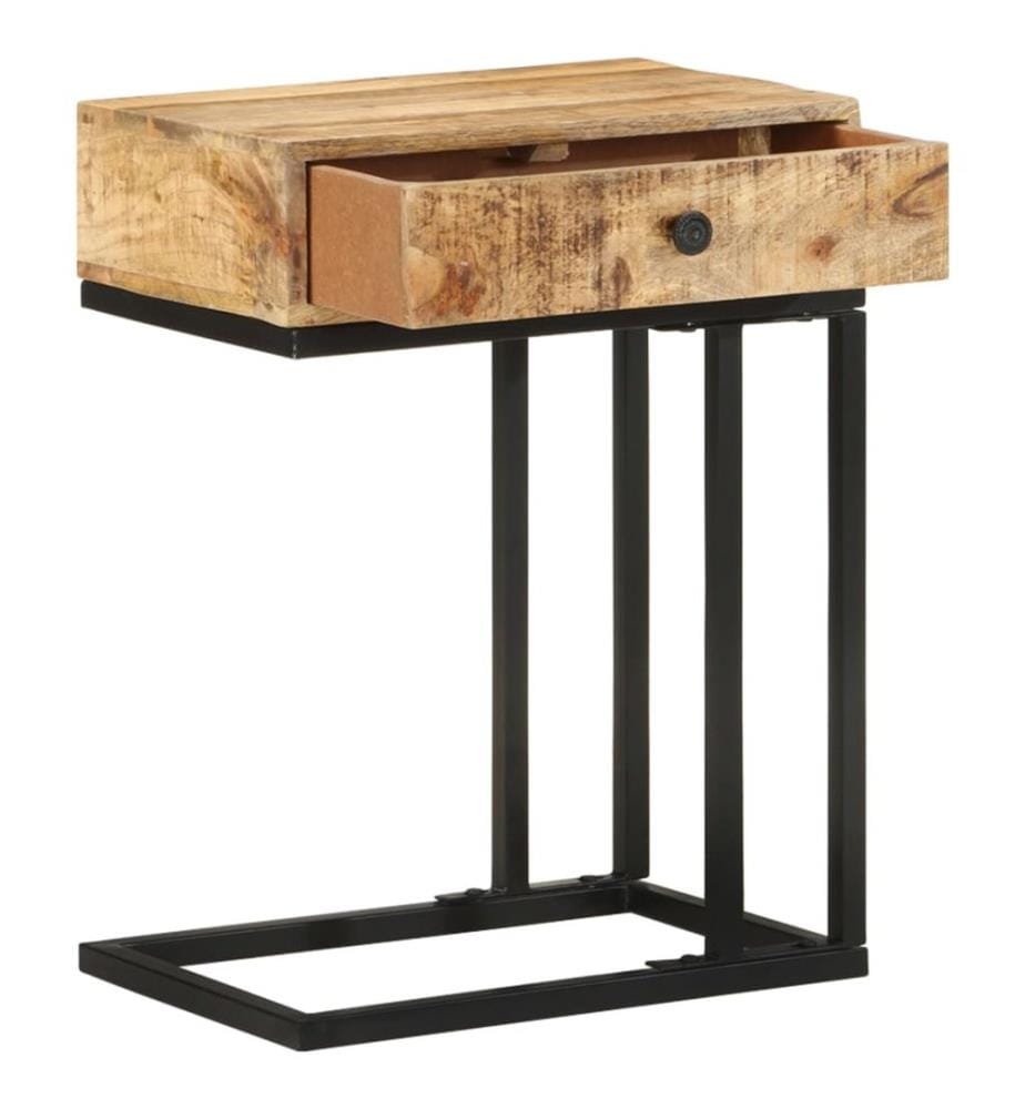 Table d'appoint en forme d'U 45x30x61cm Bois de manguier massif