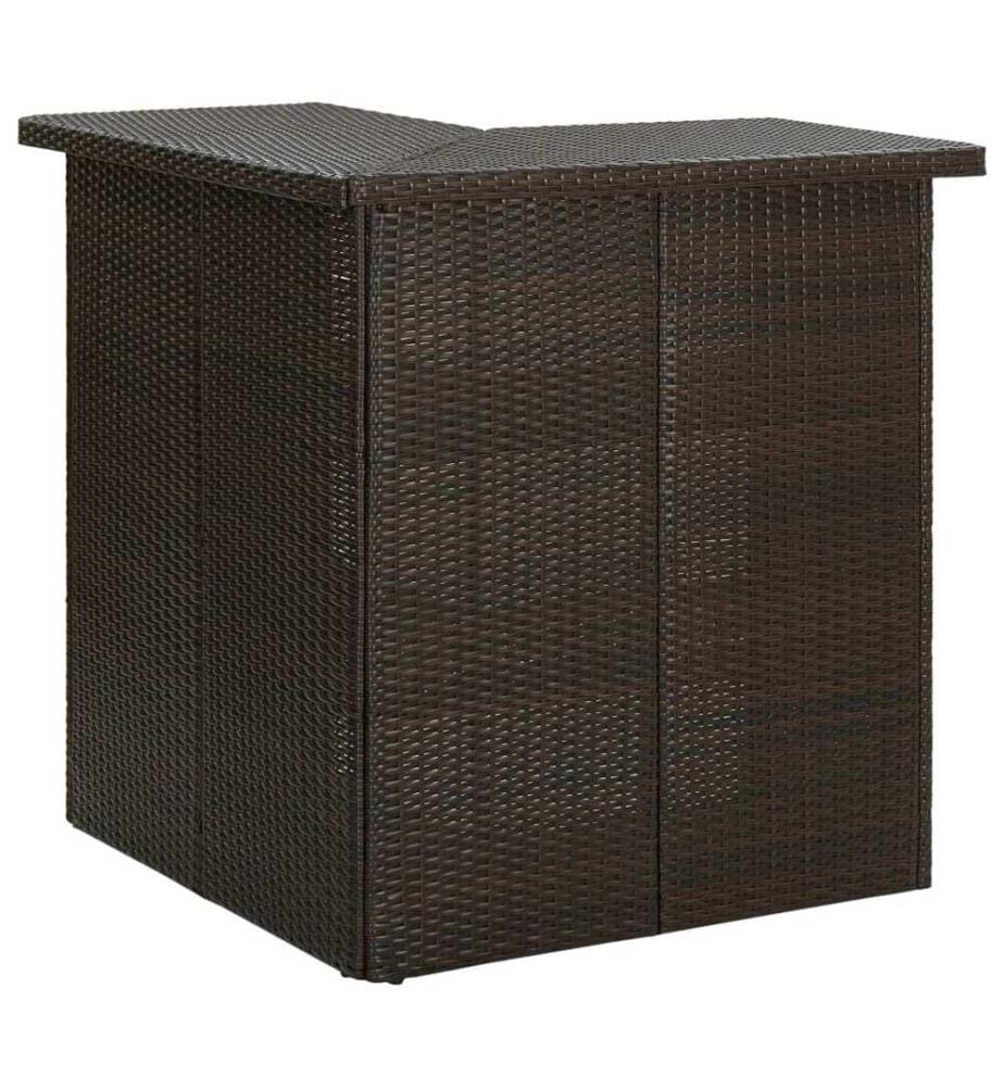 Eck-Bartisch Braun 100x50x105 cm Poly Rattan