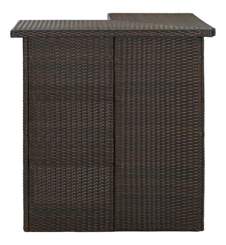 Eck-Bartisch Braun 100x50x105 cm Poly Rattan