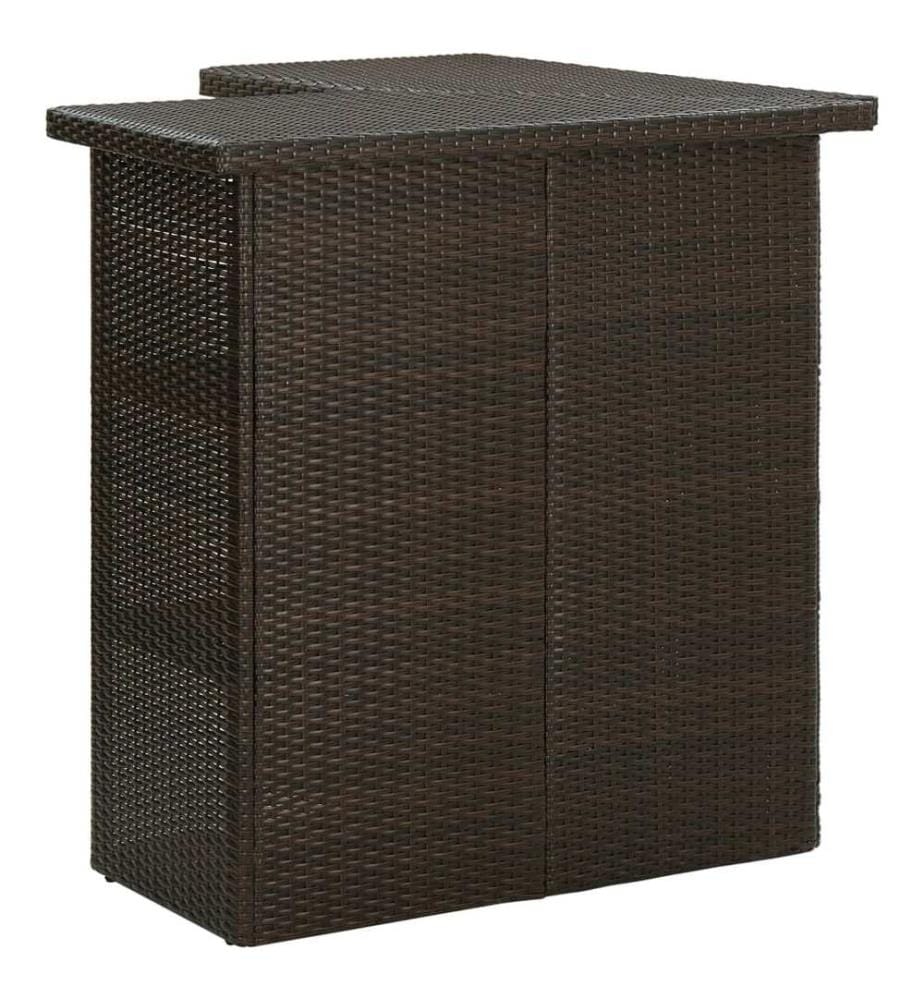 Eck-Bartisch Braun 100x50x105 cm Poly Rattan