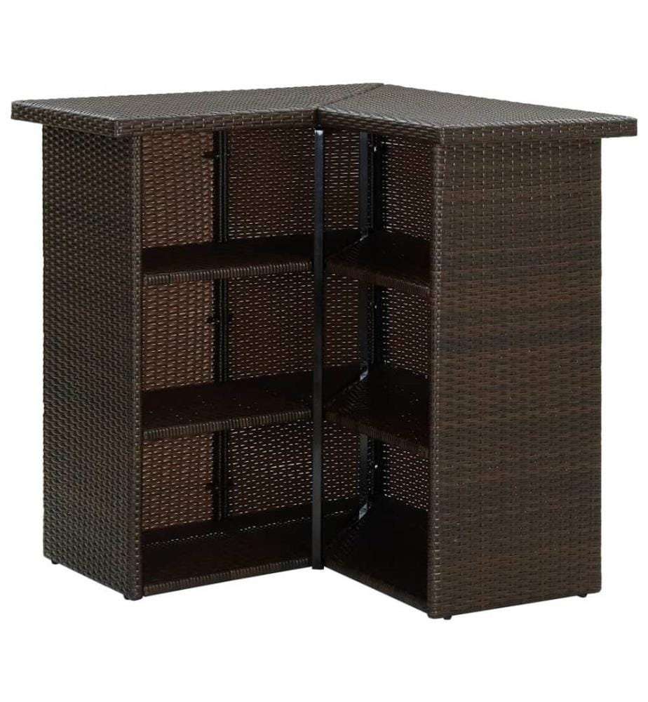 Eck-Bartisch Braun 100x50x105 cm Poly Rattan