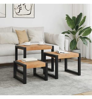 Satztische 3 Stk. Massivholz