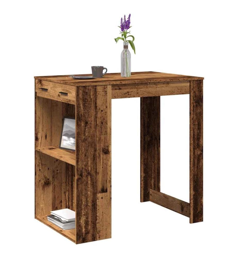 Table de bar vieux bois 102x70x103,5 cm bois d'ingénierie