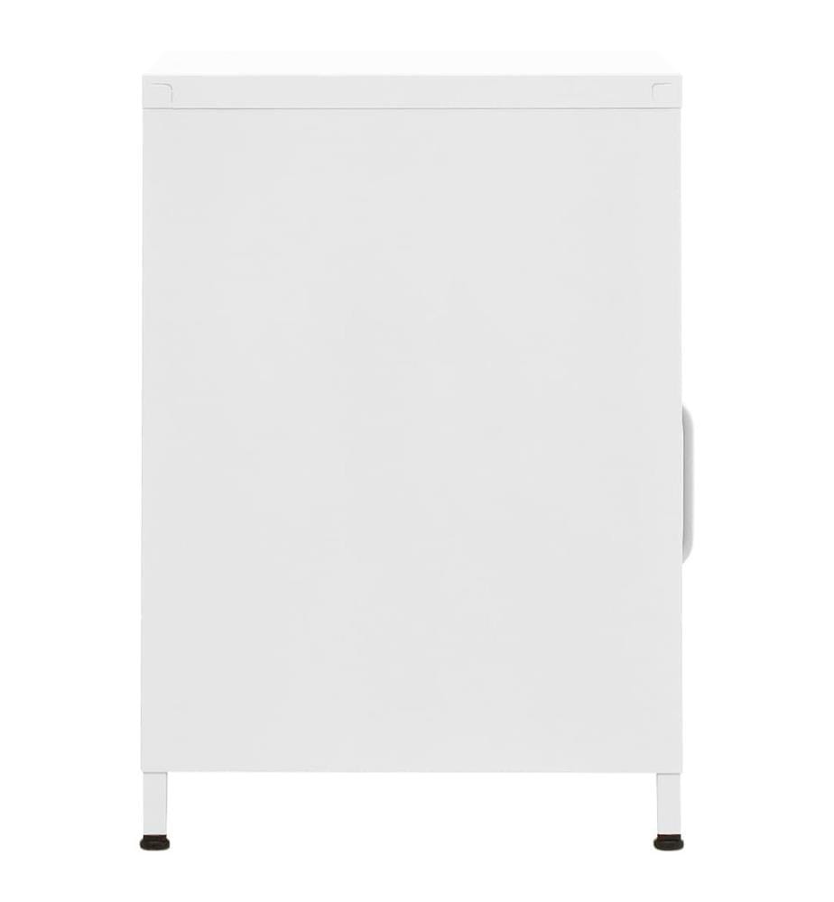 Table de chevet Blanc 35x35x51 cm Acier