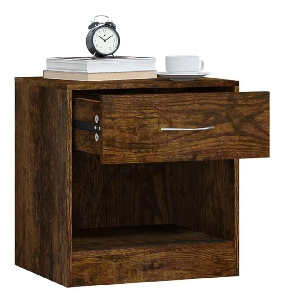 Tables de chevet 2 pcs avec tiroir Chêne fumé