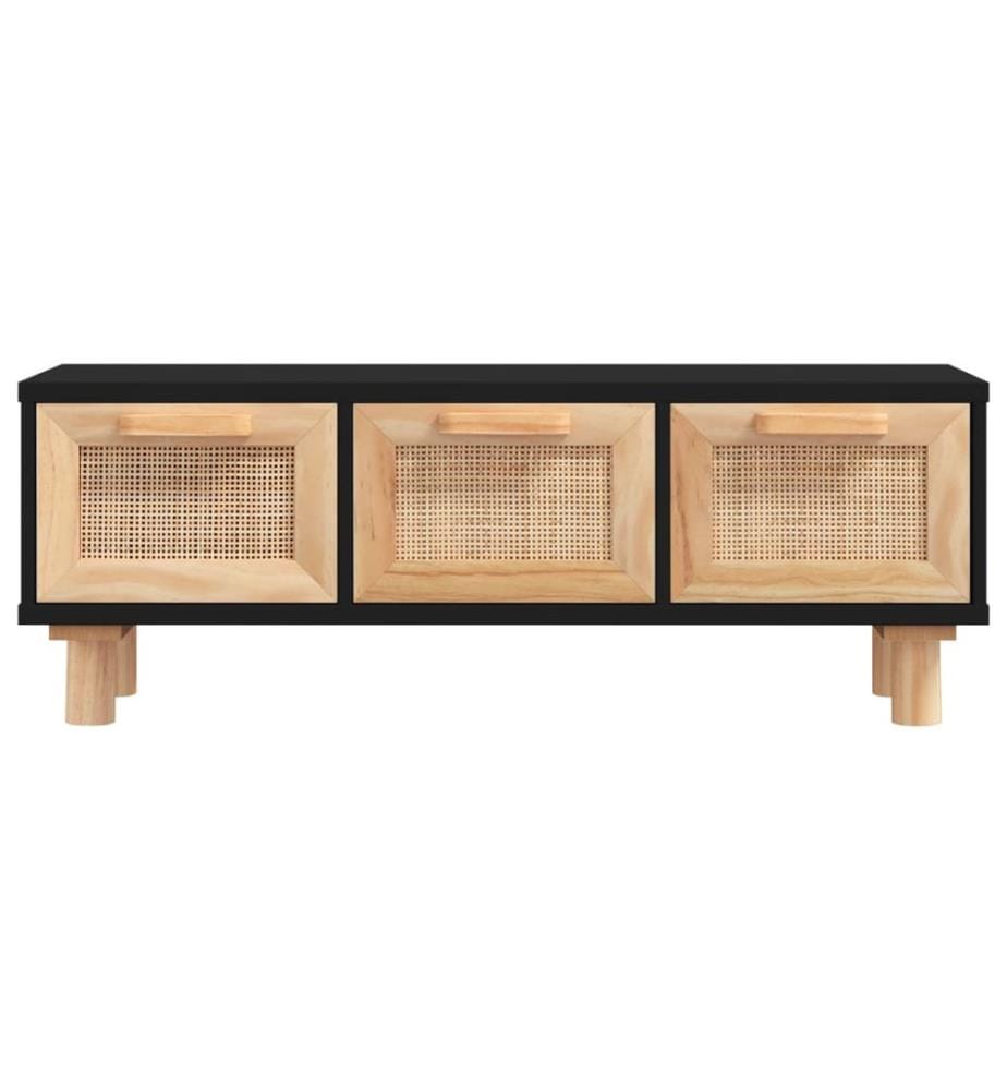 Table basse Noir 80x40x30 cm Bois d'ingénierie et pin massif