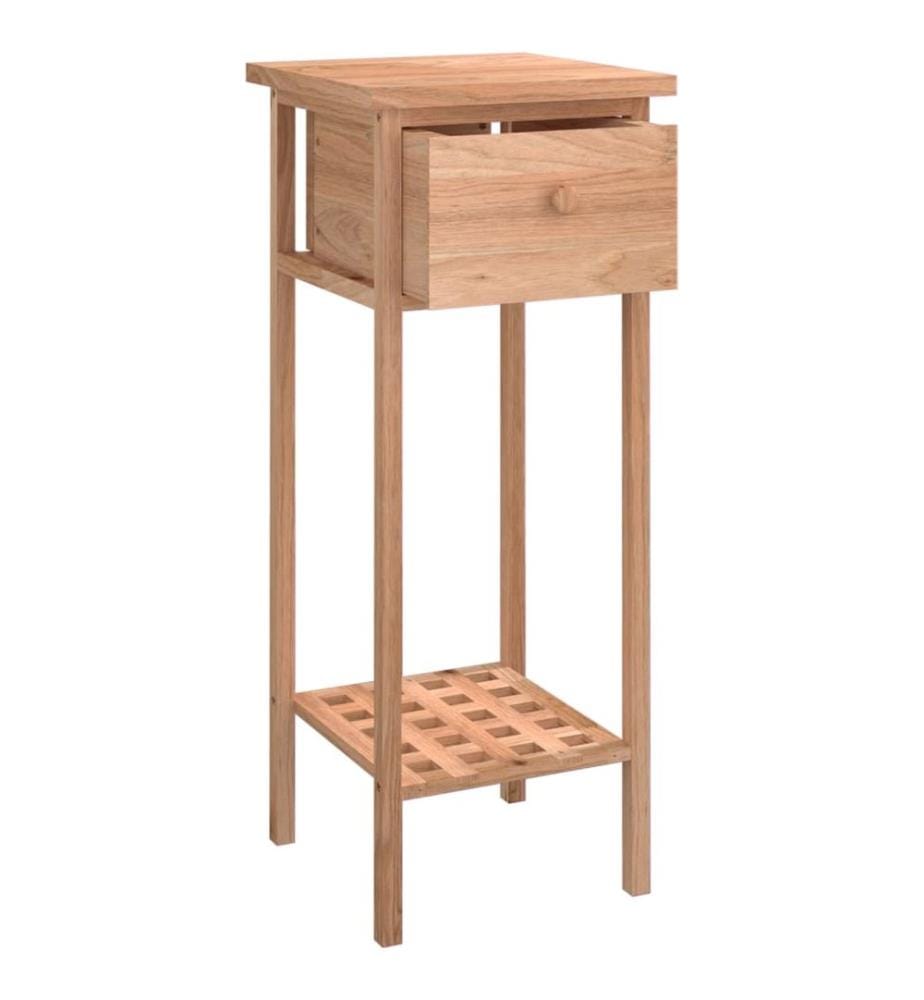 Table d'appoint avec tiroir 25x25x60 cm Bois massif de noyer