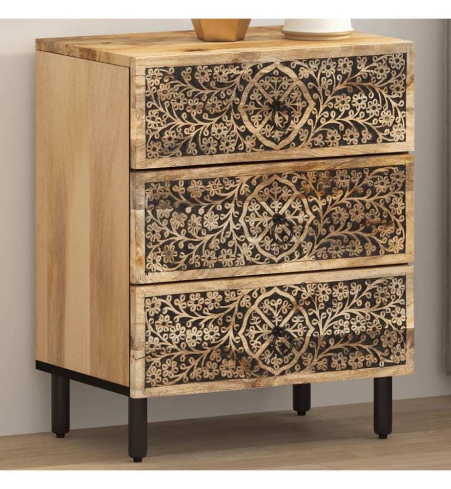 Nachttisch 50x33x60 cm Massivholz Mango