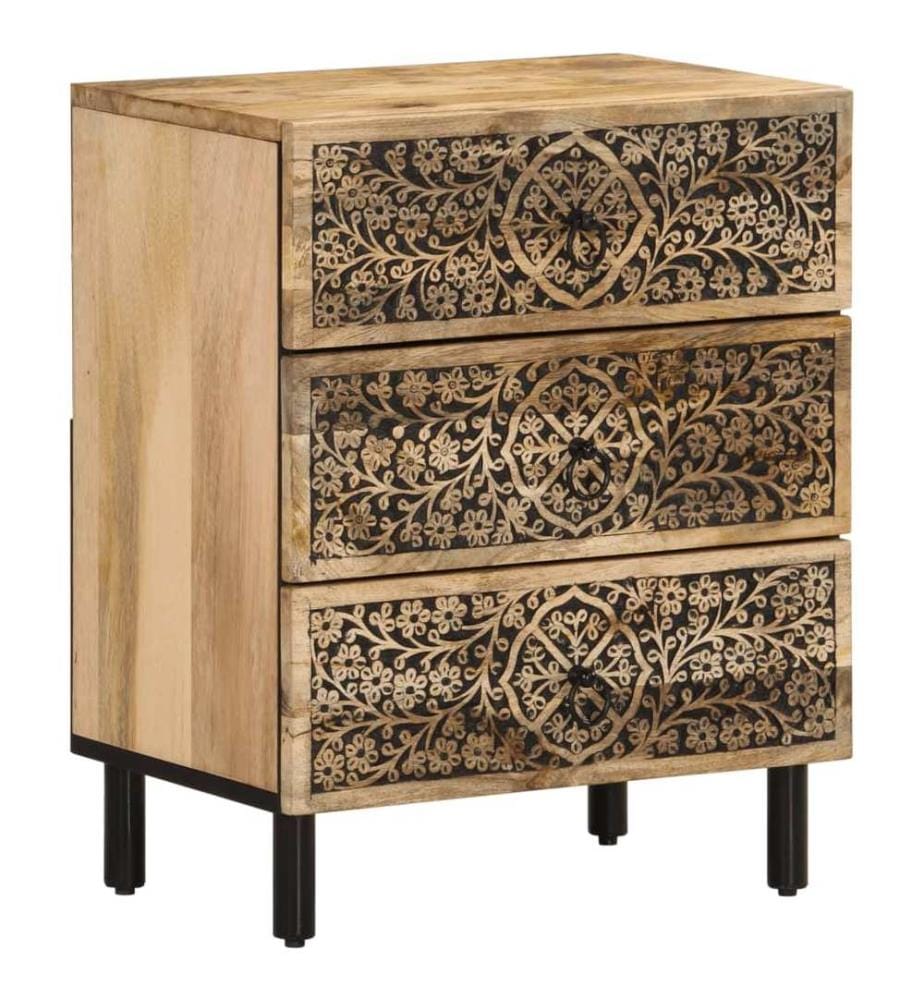 Nachttisch 50x33x60 cm Massivholz Mango