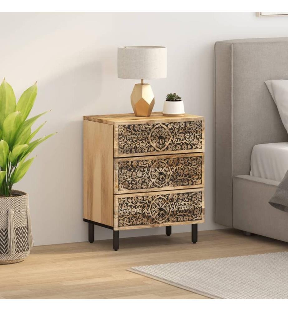 Nachttisch 50x33x60 cm Massivholz Mango