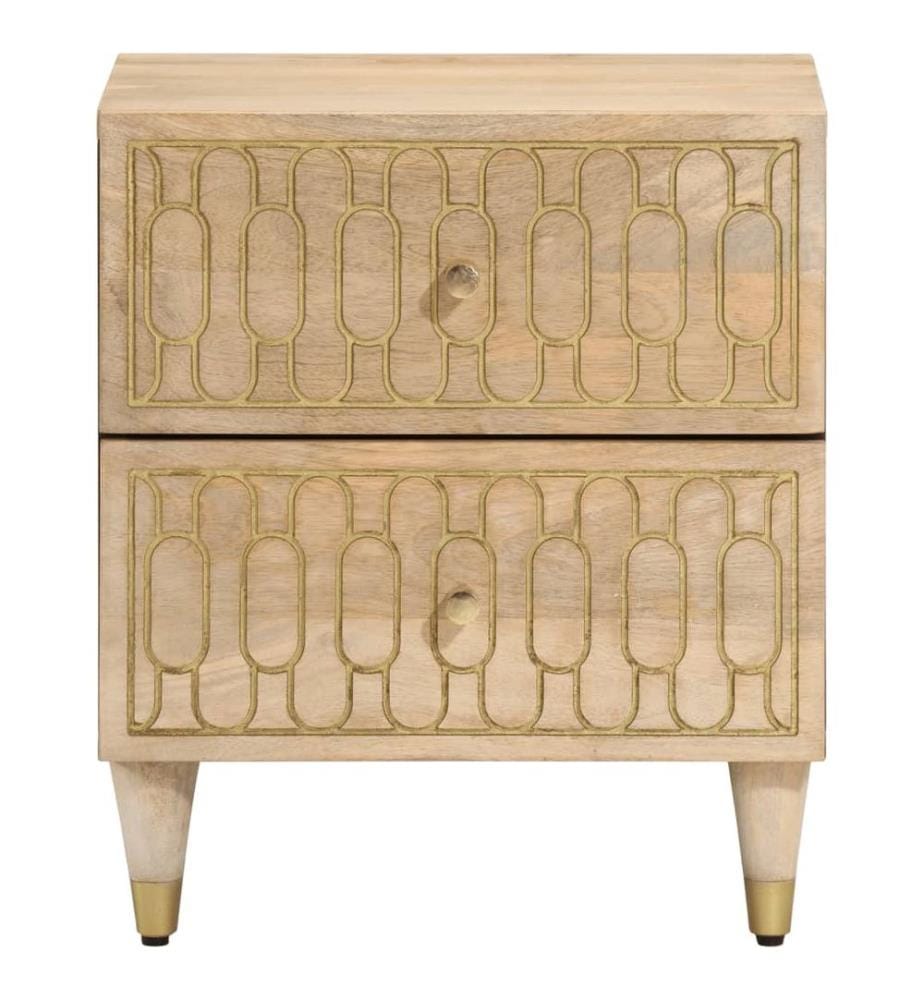 Tables de chevet 2 pcs 40x33x46 cm Bois de manguier solide