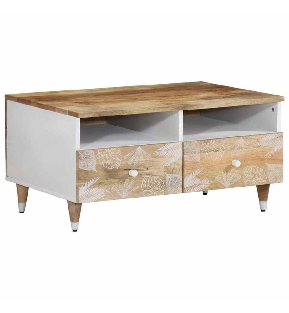 Table basse 80x54x40 cm bois de manguier massif