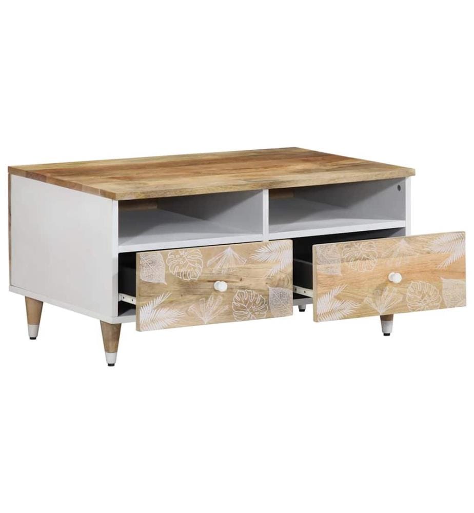 Table basse 80x54x40 cm bois de manguier massif