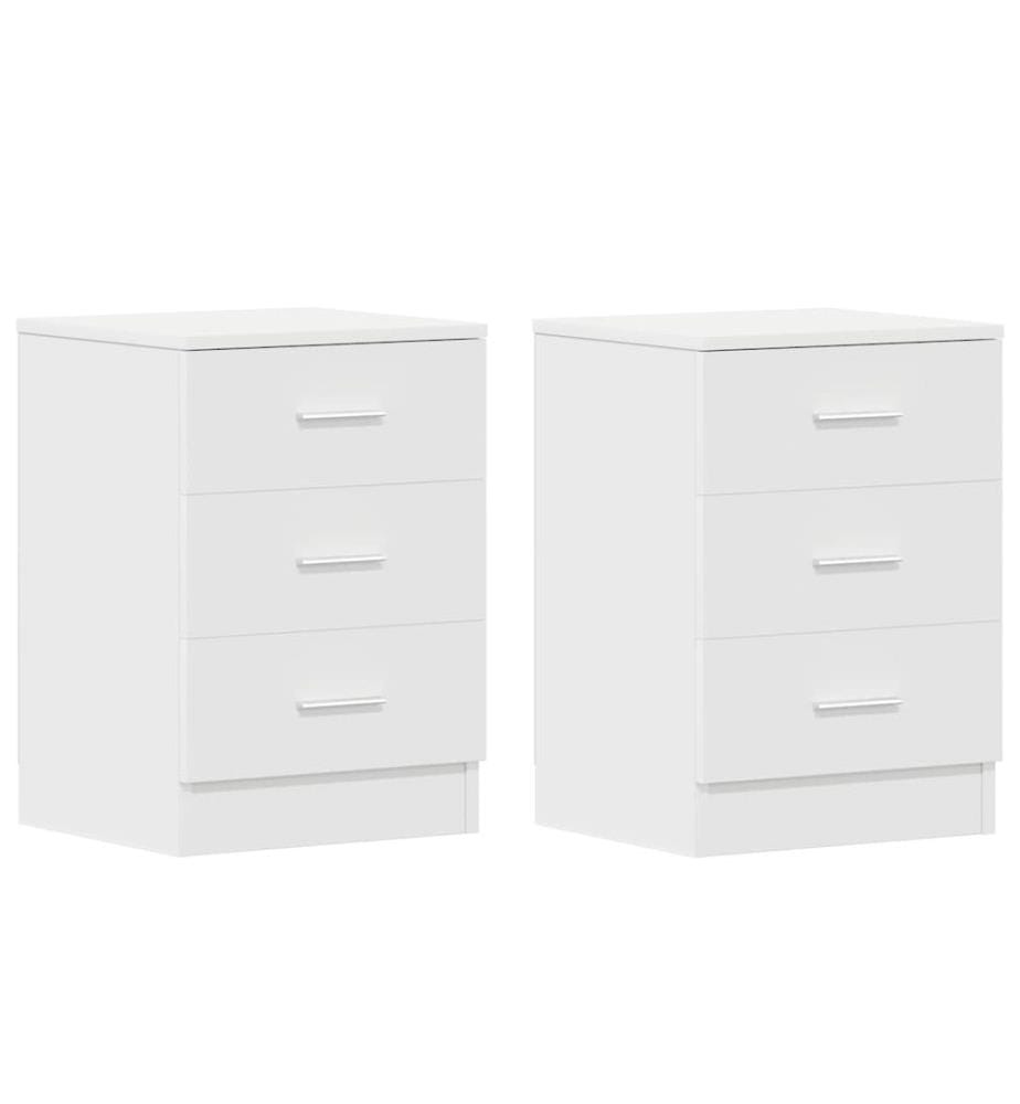 Tables de chevet 2 pcs Blanc 38x35x56 cm Bois d'ingénierie