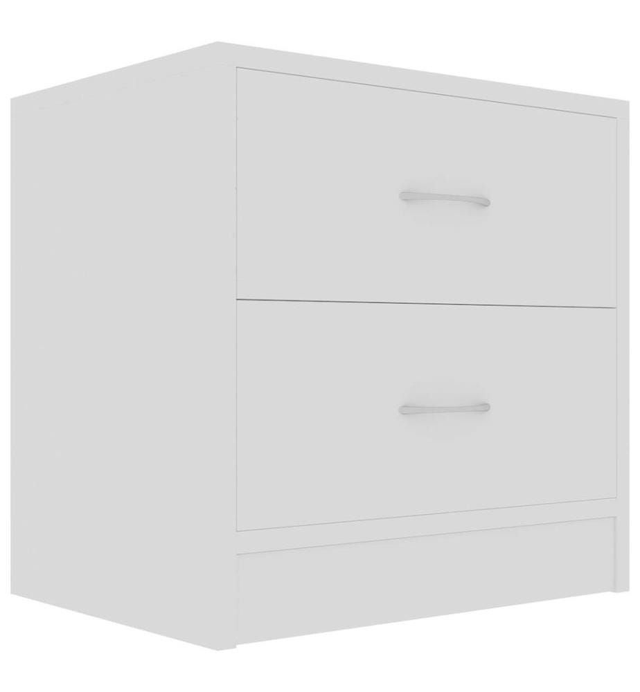 Tables de chevet 2 pcs Blanc 40x30x40 cm Bois d'ingénierie