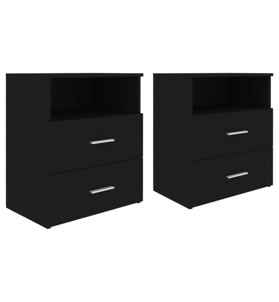 Tables de chevet 2 pcs Noir 50x32x60 cm