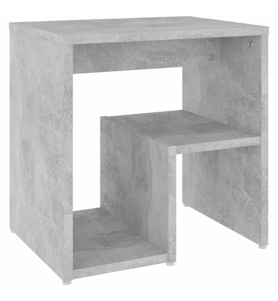 Table de chevet gris béton 40x30x40 cm bois d'ingénierie