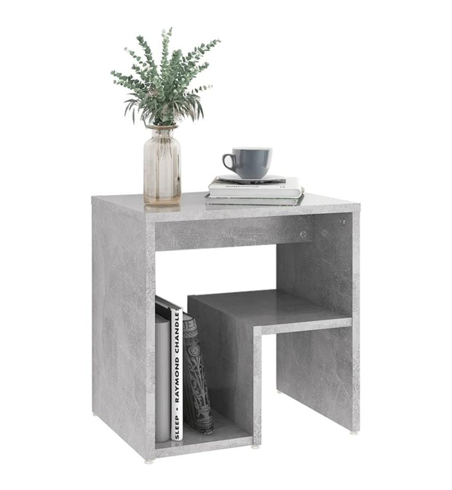 Table de chevet gris béton 40x30x40 cm bois d'ingénierie