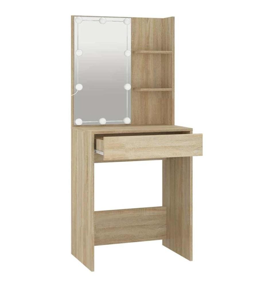 Coiffeuse avec LED Chêne sonoma 60x40x140 cm