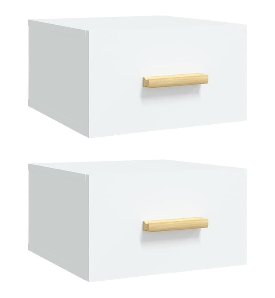 Tables de chevet murales 2 pcs blanc 35x35x20 cm