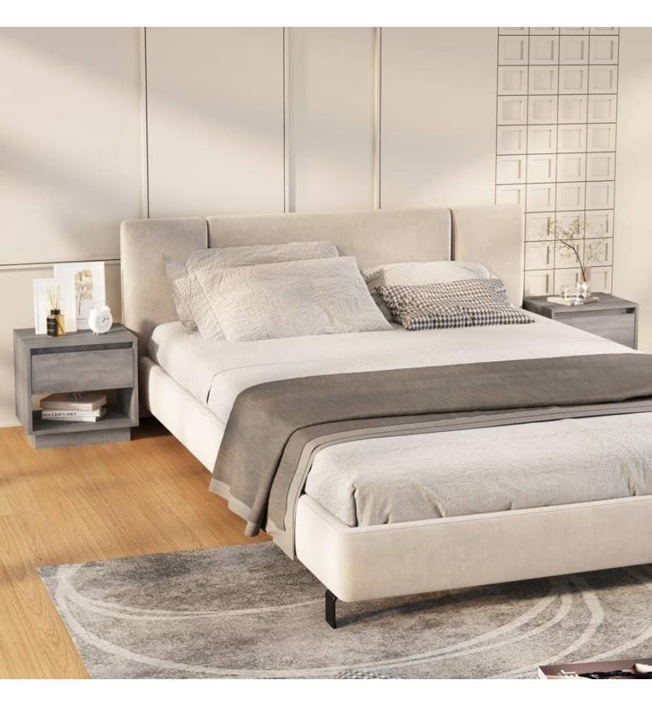 Nachttische 2 Stk. Grau Sonoma 45x34x44 cm Holzwerkstoff